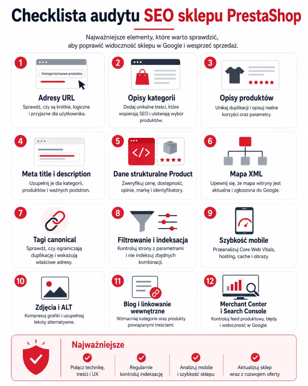 Checklista audytu SEO sklepu PrestaShop
